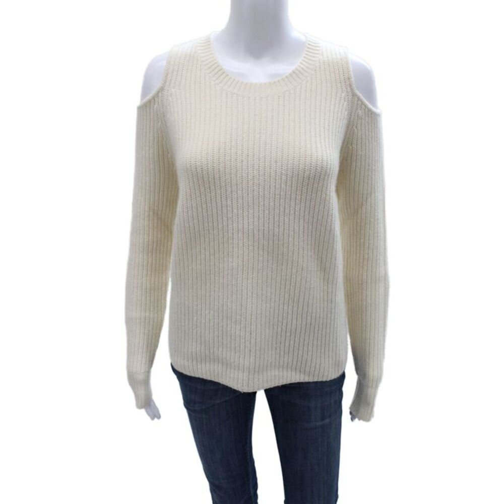 Zoe Jordan Womens Cashmere Pullover Sweater Ivory Roundneck Long Sleeve Size XS